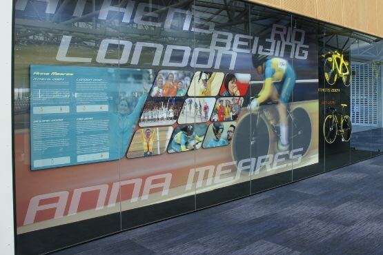 graphic panels anna meares velodrome display